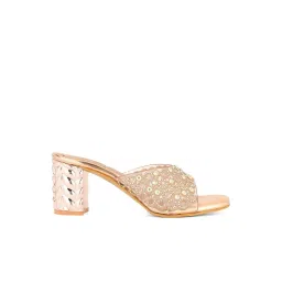 Elle Women's Gold Ethnic Sandals image 2