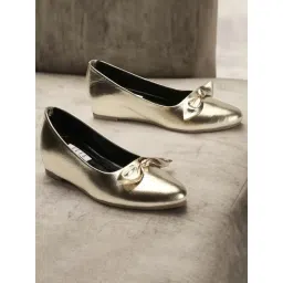 Elle Women's Gold Flat Ballets-picture-38