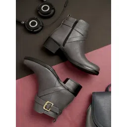 Elle Women's Grey Casual Booties-picture-11