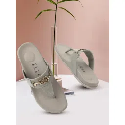 Elle Women's Grey T-Strap Sandals-picture-32