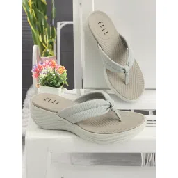 Elle Women's Grey Thong Wedges-picture-12