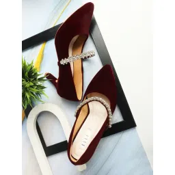 Elle Women's Maroon Stiletto Pumps-picture-48