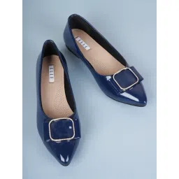 Elle Women's Navy Flat Ballets-picture-26