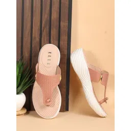 Elle Women's Peach Thong Wedges-picture-40