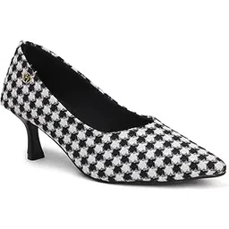 elle Women's Pointed-Toe Kitten Heel Pumps with Patterned Textile-picture-48