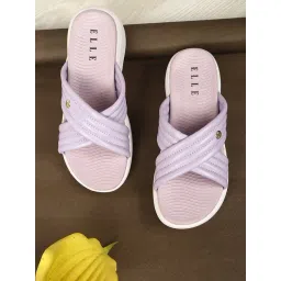 Elle Women's Purple Cross Strap Wedges-picture-48