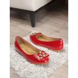 Elle Women's Red Flat Ballets-picture-35