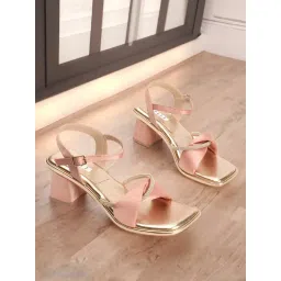 Elle Women's Rose Gold Ankle Strap Sandals-picture-31