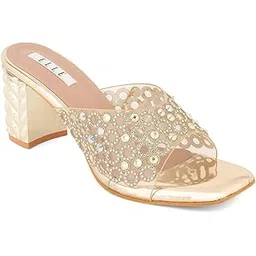 elle Women's Transparent & Rose Gold Sandals Heeled 5 Kids UK (EL-MU-W-133_Sultan)-picture-15