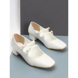 Elle Women's White Mary Jane Shoes-picture-19