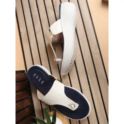 Elle Women's White Thong Wedges-picture-33