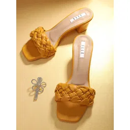 ELLE Yellow Block Sandals-picture-21