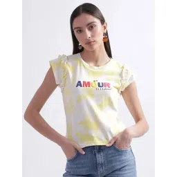 Elle Yellow Cotton Tie & Dye Top-picture-32