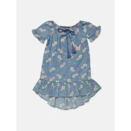 Elle Kids Blue Floral Print Dress-picture-30