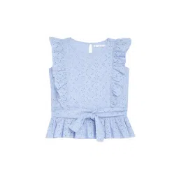 Elle Kids Blue Self Design Top-picture-18
