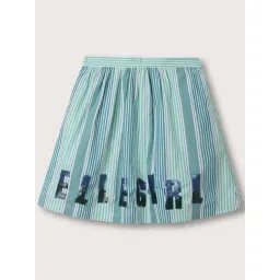 Elle Kids Green Linen Striped Skirt-picture-36