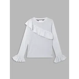 Elle Kids Grey Straight Fit Full Sleeves Top-picture-26