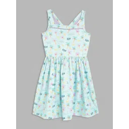 Elle Kids Kids Blue & Yellow Cotton Printed Dress-picture-27