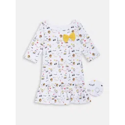 Elle Kids White Cotton Printed Dress-picture-39