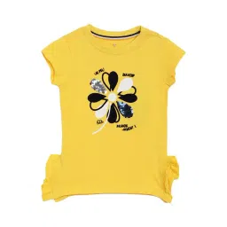 Elle Kids Yellow Cotton Embellished Top-picture-36