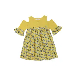 Elle Kids Yellow Cotton Printed Dress-picture-36