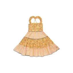 Elle Kids Yellow Cotton Printed Dress-picture-37