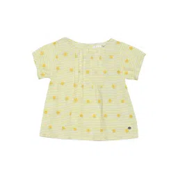 Elle Kids Yellow Cotton Printed Top-picture-42