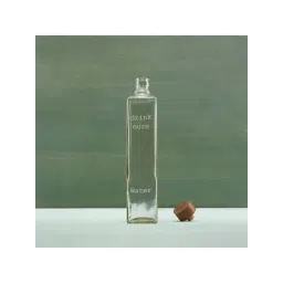 ellementry Transparent Glass Drink More Water Bottle with Lid - Set of 1-picture-11