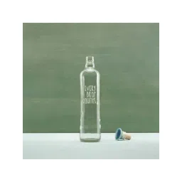 ellementry Transparent Glass Drop Water Bottle with Lid - Set of 1-picture-29