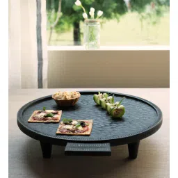 ellementry Tribal Black 16 Inch Mango Wood Appetizer Platter-picture-11