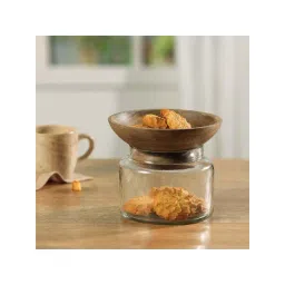 ellementry Twain Transparent Glass Jar with Bowl - Set of 1-picture-29