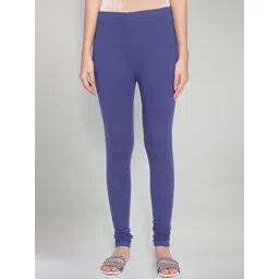 elleven Women Blue Solid Cotton Churidar-picture-14