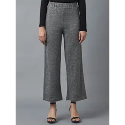 elleven Women Grey Knitted Palazzos-picture-27
