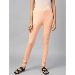 elleven Women Orange Cotton Skin Fit Churidar-picture-23