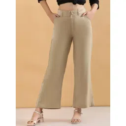 Elleven from Aurelia Beige Mid Rise Flared Pants-picture-39