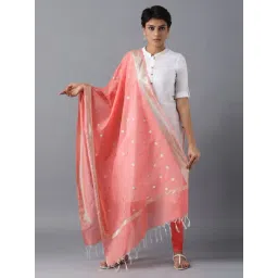 elleven from aurelia Elleven Peach Woven Pattern Dupatta-picture-16