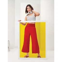 Elleven from Aurelia Red Mid Rise Palazzos-picture-16