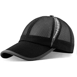 ellewin Unisex Breathable Quick Dry Mesh Baseball Cap Sun Hat (Black)-picture-17