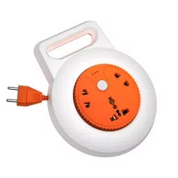 Elleys 2 Pin Extenion Board Ollo 3 Socket 6 A Current 4.2 m Cable Length Orange & White-picture-27