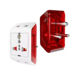 Elleys 3 Pin DICI Multi Plug Socket Travel Adapter 240 V 6 A Current White, Red For Home, Office (Pack of 4)-picture-16