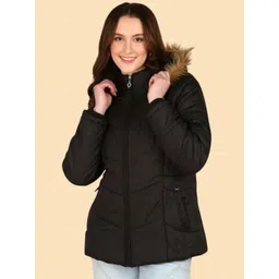 ELLIPSE Women Hooded Faux Fur Trim Padded Jacket-picture-36