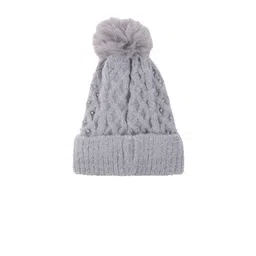 ELLIS Women Grey Acrylic Beanie-image-40
