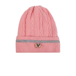 ELLIS Women Pink & Grey Self-Design Beanie-picture-27