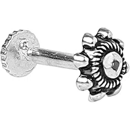 eloish 92.5 Sterling Silver Nose Pin for Women, 92.5% Pure Silver Nose Pin for Girls (Back Push Style) (SILVER ORNAMENTS : 0.100 GRAMS)-picture-14