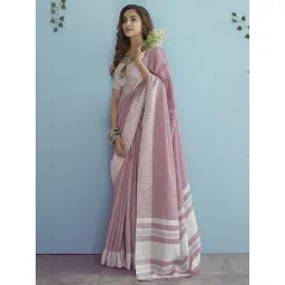 Elora Pink Silk Woven Saree With Unstitched Blouse-picture-38