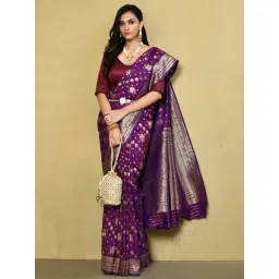Elora Purple Silk Woven Saree With Unstitched Blouse-picture-26