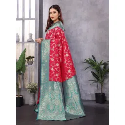 Elora Red Zari Saree With Unstitched Blouse-picture-32