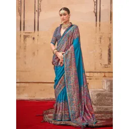 Elora Royal Blue Pashmina Saree-picture-12
