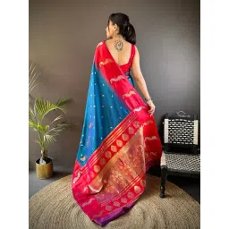 Elora Royal Blue Woven Saree image 2