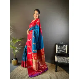 Elora Royal Blue Woven Saree image 3